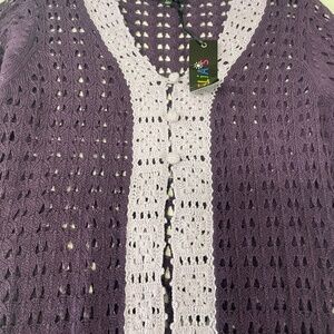 Delias Purple Crochet Cardigan